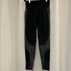 Adidas by Stella McCartney Black and Gray Leopard Leggings